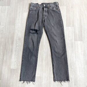 Levi’s 501 Original Fit Jeans Get Off My Cloud Black Grey Size 28 X 30 NEW NWT